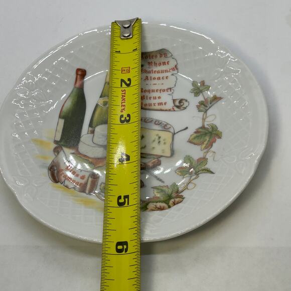 Vintage Rouchard Limoges French Wine & Cheese Appetizer Plate 5 3/4 in - Picture 4 of 4
